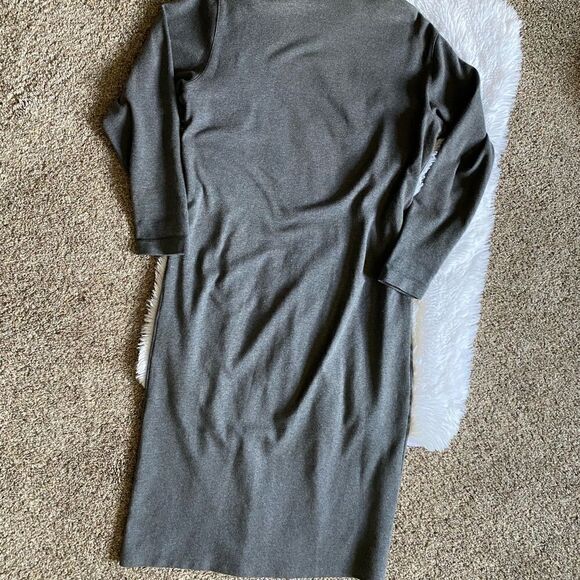 J Crew Long Sleeve Turtleneck Gray Dress Size Medium - Picture 5 of 5